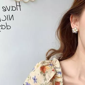 Уникальные милые женские модные металлические украшения серьги-гвоздики серьги-клипсы серьги-цветы Stud Earrings