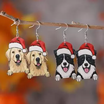 Уникальные ретро рождественские деревянные серьги ручной работы, легкие деревянные снежинки, снеговики, елочные колокольчики, подвесные серьги для женщин, рождественские украшения One Size