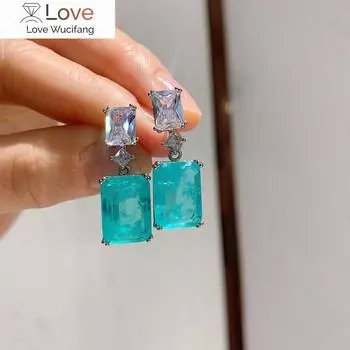 Уникальные серьги-подвески из голубого камня для женщин, великолепные серьги-подвески для помолвки и свадьбы, элегантные новые модные украшения