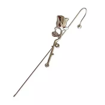 Уникальные серьги-пусеты в виде роз с детализацией розы, сплавная текстура, женские украшения, серьги-каффы, подарок для модных леди