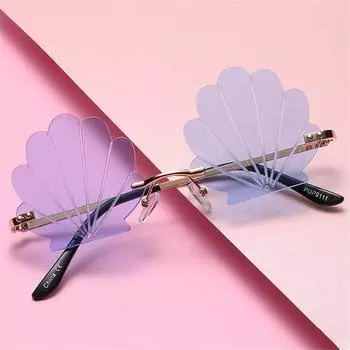 Уникальные солнцезащитные очки без оправы с линзами в форме цветка, металлические солнцезащитные очки для фото-реквизита, вечеринки