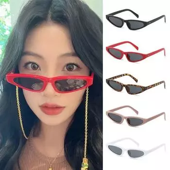 Уникальные солнцезащитные очки кошачий глаз в маленькой оправе для женщин, модные солнцезащитные очки в треугольной оправе с защитой от ультрафиолета, модные очки в стиле хип-хоп чёрный