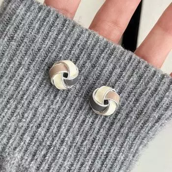 Уникальные вращающиеся серьги-гвоздики с капельной глазурью, женские, легкие, роскошные, простые, индивидуальные, геометрические, корейская версия