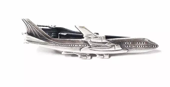 Уникальные зажимы и кнопки для галстука ISHOKUYA Jumbo Jet Airplane, зажим для галстука, булавка для галстука, сделано в Японии