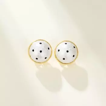 «Уникальные женские серьги с жемчугом в китайском стиле в горошек» 18K