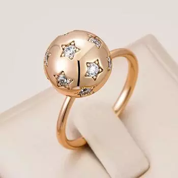 Уникальные золотые круглые кольца для женщин в форме звезды с цирконием, простые модные ювелирные изделия, подарки 7 золотой