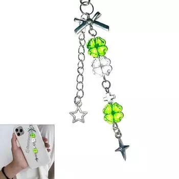 Уникальный эстетичный брелок для ключей в виде звезды, подвеска для телефона, милый аксессуар из серебряного сплава для женщин и девочек 1