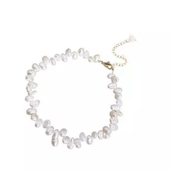 Уникальный браслет/ожерелье из белого жемчуга неправильной формы, модный аксессуар, украшение ручной работы для женщин на каждый день 1