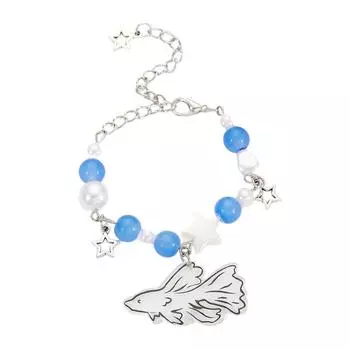 Уникальный браслет-подвеска с тропическими рыбками, очаровательный браслет с подвеской в виде звезды, регулируемая ручная цепочка для женщин, ювелирный подарок синий