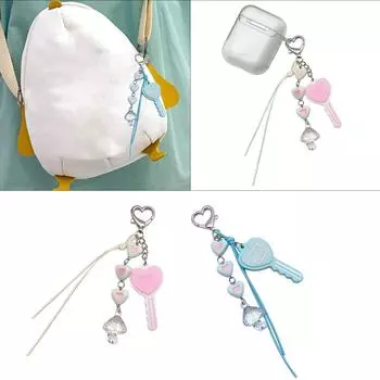 Уникальный брелок с бисером в виде гриба, милый брелок с подвеской в виде гриба, украшение для телефона для женщин, девочек, сумок, рюкзаков синий