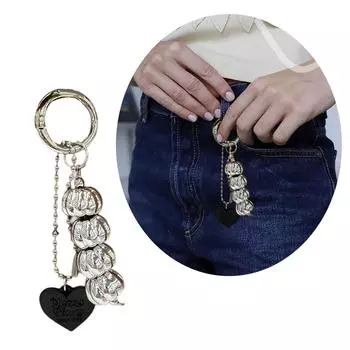 Уникальный брелок с подвеской в виде бусины, персика/тыквы/цветка/звезды/сердца, модный аксессуар для сумки для женщин 3