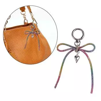 Уникальный брелок в форме банта, индивидуальные брелоки со стразами, украшения для сумок, удобные подвески, украшения для сумок разноцветный