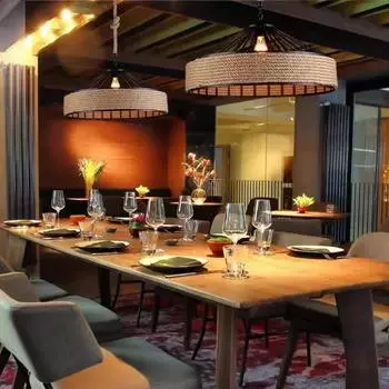 Уникальный деревенский подвесной светильник из джутовой веревки для магазина одежды, кофейни, бара и ресторана - индустриальный стиль No Bulb