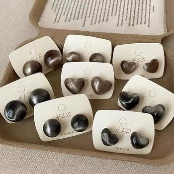 Уникальный дизайн Sense смоляные смазанные серьги-гвоздики кошачий глаз женские нишевые индивидуальные модные универсальные серьги для поездок на работу