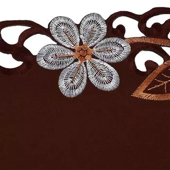 Уникальный дизайн скатерти с вышивкой легко чистится 40*176 кофейный