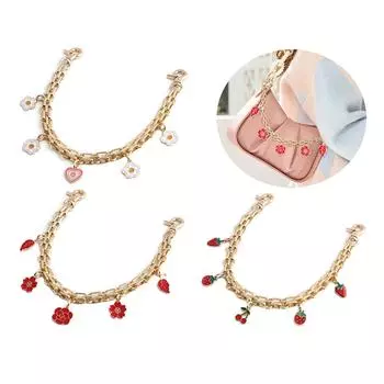 Уникальный дизайн сумки в виде цветка, клубники и сердца, украшение на цепочке добавит вашей сумочке нотку романтики 30