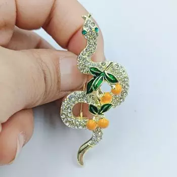 Уникальный дизайн, золотые броши в виде змеи для женщин и мужчин, унисекс, полностью со стразами, металлическая змея, животное, цветок, роскошные значки, ювелирные изделия
