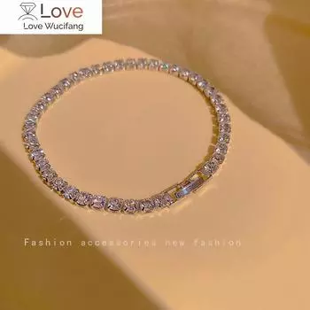Уникальный инкрустированный цирконий, высококачественный дизайн, браслет, женская индивидуальность, модный блестящий браслет, свадебные украшения, подарок на день рождения 20cm