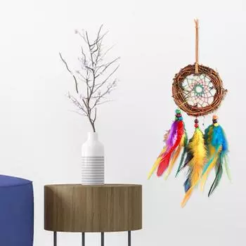 Уникальный креативный легкий ловец снов сетка маленькая лоза рамка перо подвеска домашний декор