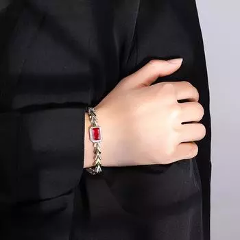 Уникальный кубинский браслет с разноцветными драгоценными камнями, женский браслет Параиба, винтажный браслет с имитацией рубина