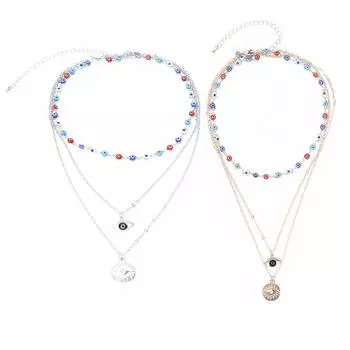 Уникальный кулон, многослойное ожерелье, простое изысканное ожерелье, ювелирный аксессуар, подарок Silver