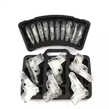 Уникальный лоток для льда, гибкая форма для льда в форме пистолета/пули, формы для кубиков льда для коктейлей и напитков A