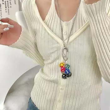 Уникальный многоэлементный красочный брелок-подвеска в виде игральных костей dice necklace N1098