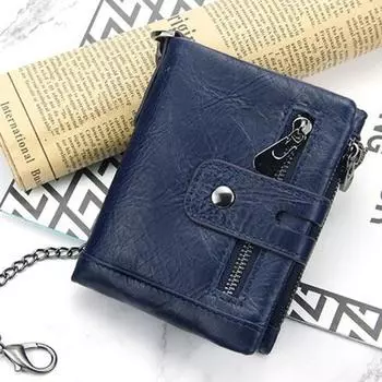 Уникальный мужской кошелек на молнии, легкий, портативный, прочный коричневый