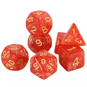 Уникальный набор игральных костей «Паутина» Многогранные игральные кости для настольных РПГ и настольных игр красный