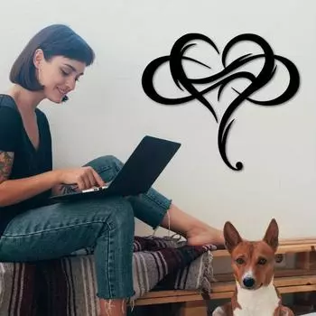 Уникальный настенный декор из металла в виде сердца бесконечности – набор из геометрических фигур из стали, идеально подходит для дома, свадьбы и гостиной, вырез в форме сердца светло-серый