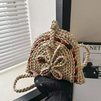 Уникальный нишевый дизайн, новая женская популярная личность, красивая тканая сумка-мессенджер, повседневная сумка-ракушка