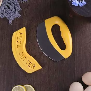 Уникальный острый многофункциональный нож из нержавеющей стали с удобной защитной защитой в комплекте, нож для пиццы для кухни, разделитель пиццы жёлтый