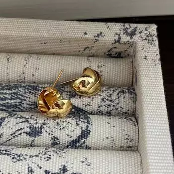 Уникальный плетеный дизайн, легкие, роскошные, простые, геометрические серьги-гвоздики, металлические, высокого класса, модные серьги-гвоздики