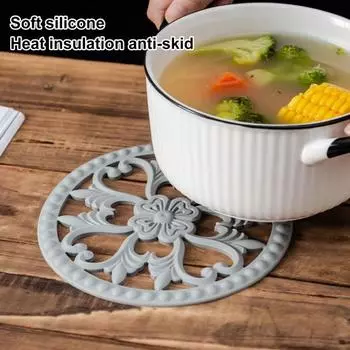 Уникальный подвесной дизайн, однотонная силиконовая изоляционная прокладка, легко моющаяся подставка под горячее для ресторана мятный зеленый