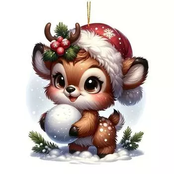 Уникальный Рождественский Акриловый Шар-Подвеска на Автомобиль, Причудливый Домашний Декор для Праздничного Настроения