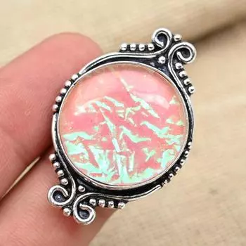 Уникальный розовый тройной опаловый драгоценный камень стерлингового серебра 925 пробы ювелирные изделия из изящного кольца ручной работы 4 розовый