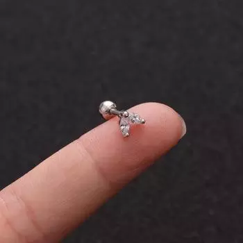 Уникальный сплав для женщин и девочек, кристалл циркония, серьги-гвоздики в форме раковины, серьги-гвоздики 1 шт., спираль, пирсинг, козелок, крест, корона, изысканная, свадебная вечеринка, луна, звезда