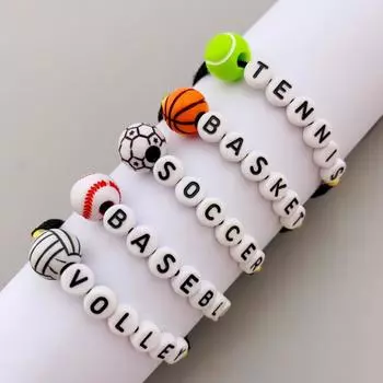 Уникальный спортивный браслет ручной работы из бусин для подростков - браслет с узелками для волейбола, баскетбола, футбола, бейсбола и тенниса