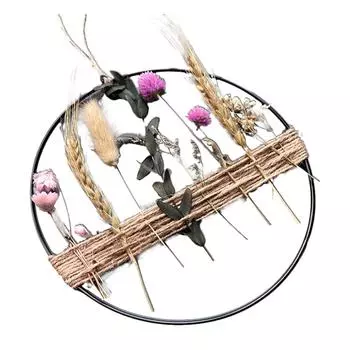 Уникальный стиль сушеных венок с металлическим кольцом для элегантного украшения Элегантные сушеные венок