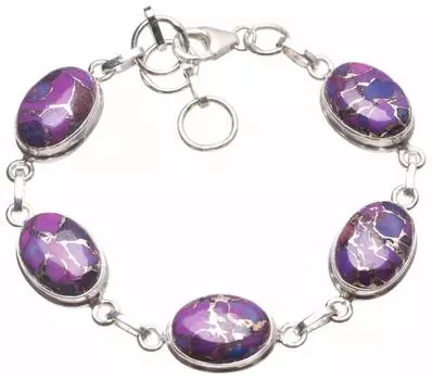 Уникальный теннисный браслет ручной работы StarGems из стерлингового серебра 925 пробы с натуральной медью и бирюзой 6 1/2-7 1/2 дюйма T8485