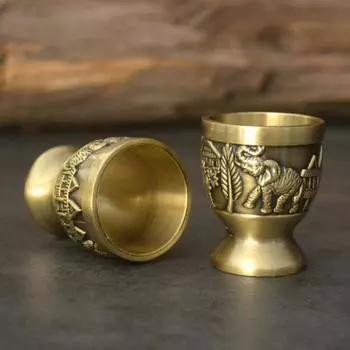 Yousheng 15 мл винная кружка в ретро европейском стиле из цинкового сплава с рисунком слона, рельефная кружка для украшения стола бронзовый