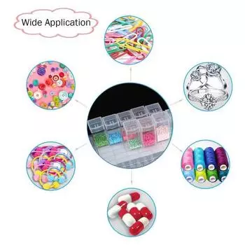 Уникальный видимый контейнер для хранения, легкий пластиковый контейнер для дизайна ногтей «сделай сам», контейнер для хранения бытовых принадлежностей, органайзер из бисера A