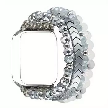 Уникальный женский ремешок из бисера для IWatch 87654/SE, эластичный ремешок ручной работы диаметром 38–45 мм с защитной ручкой, который является элегантным аксессуаром для всех серий.