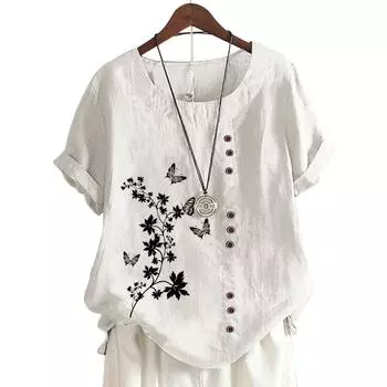 Уникальный женский топ с принтом и пуговицами в 11 ярких цветах S светло-фиолетовый