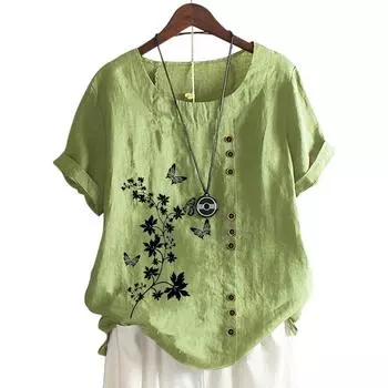 Уникальный женский топ с принтом и пуговицами в 11 ярких цветах S светло-фиолетовый