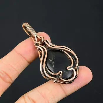 Уникальный золотой апачский пирит, драгоценный камень, подвеска ручной работы из чистой медной проволоки, обернутая ювелирными изделиями 2.46 Inches золотистый