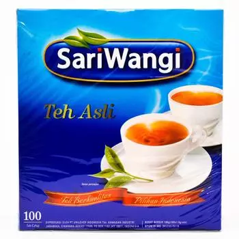 Unilever Индонезийский черный чай Sari Wangi x 100 пачек сувенирный популярный черный чай в пакетиках чай Ява листья чая Ява чай жасмин 1,85 г [BALI [item]