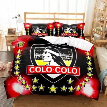 Unin Espaola Colo Colo Universidad Catlica Football 2_3pcs Bedding Set Single Double Queen King Bed Linen Set Home Textiles EU Twin 135x200cm