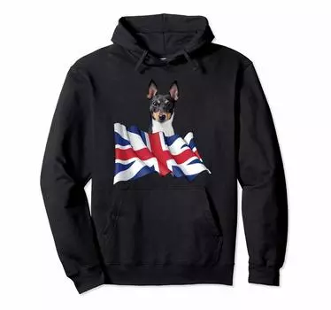 Union Jack Flag Dog Toy Fox Terrier Hoodie чёрный