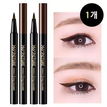 Unipicture tattoo brush pen подводка для глаз, коричневая, 1 шт.